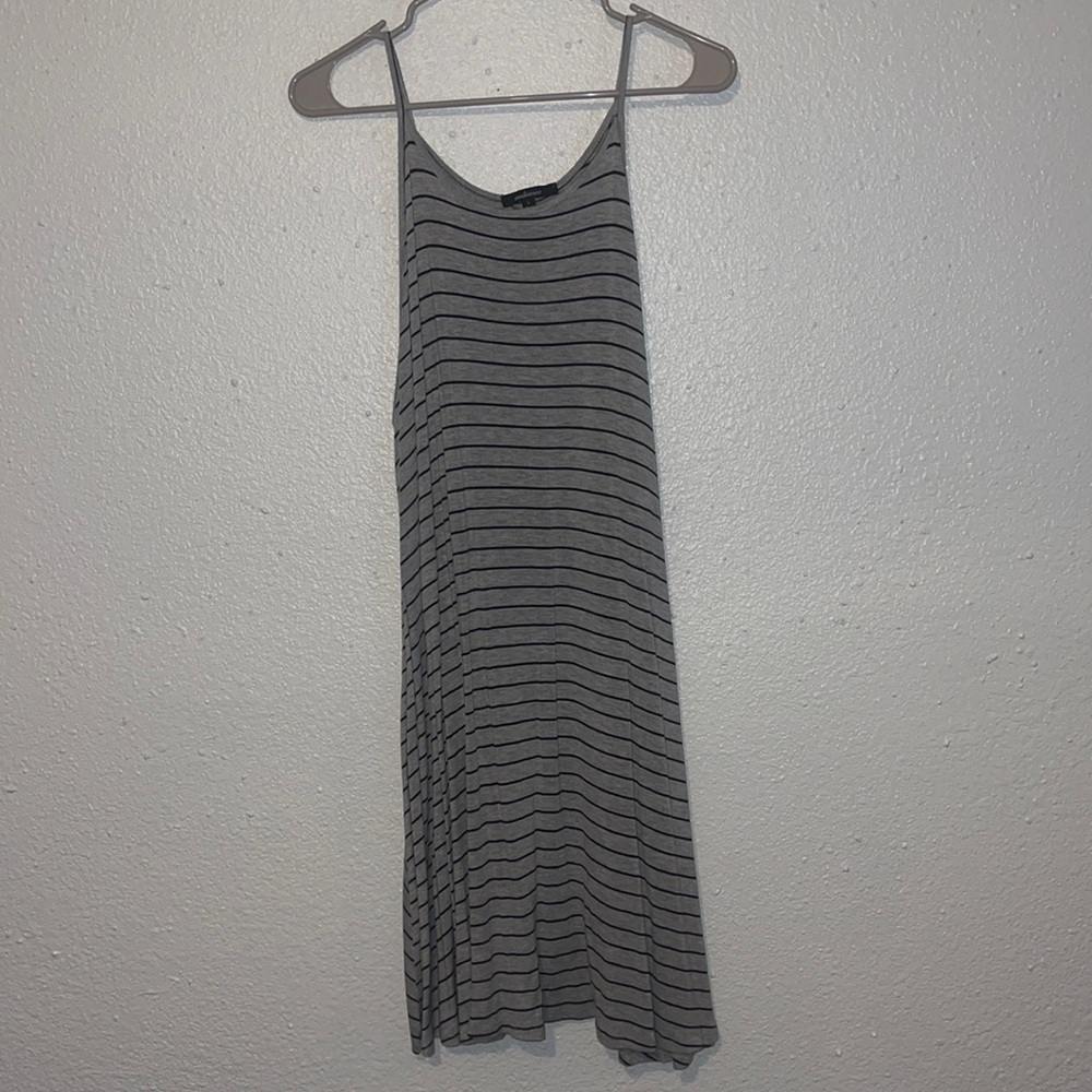 Women’s L Grey and Black Striped Dress
